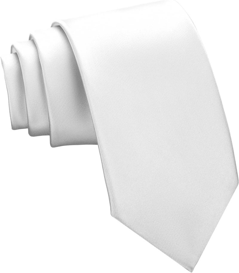 Murong Men's Ties Solid Color Pure Polyester Plain Fine Stripes Necktie Ties For Men - Image 1